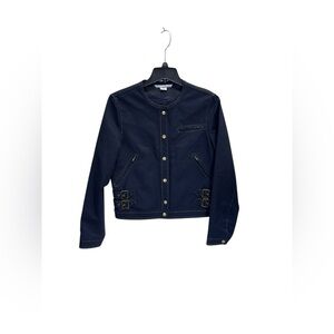 Peter Nygard .Blue Blazer Cropped Suit Jacket